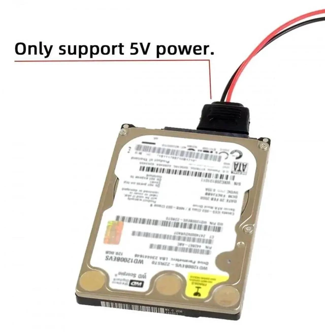 Alt view image 4 of 6 - USB DC 5V to SATA 15Pin Power Cable Max 5V 2A Supply Cord for 2.5 Inch SATA HDD SSD Plug-and-Play Copper Conductor for Laptop Power Bank and Docking Station