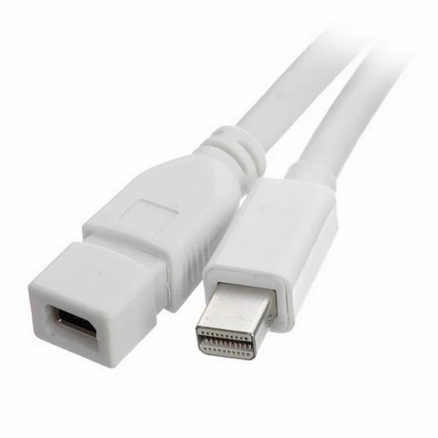 Alt view image 4 of 7 - Mini DisplayPort Male to Mini DP Female Extension Cable 1.8m 6ft 180cm White for Any mDP Connection Not Compatible with Thunderbolt