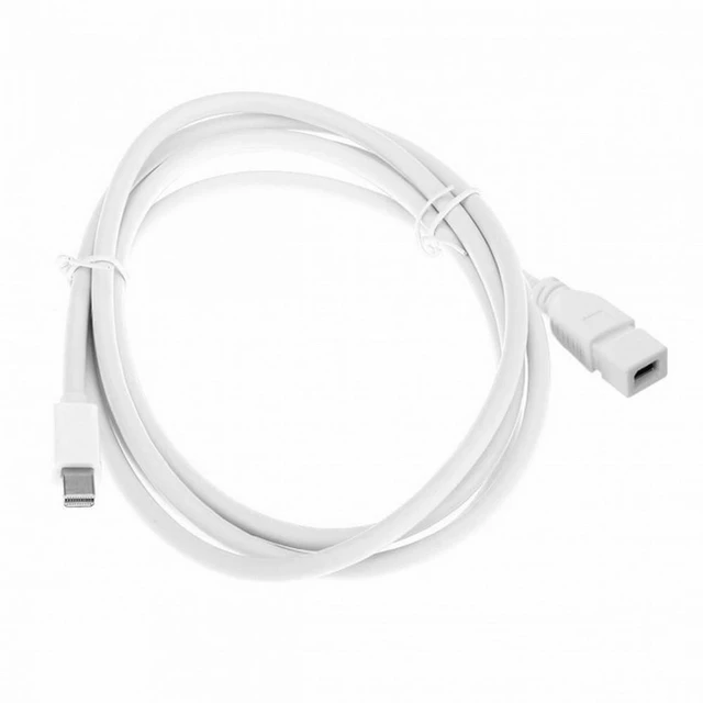 Alt view image 5 of 7 - Mini DisplayPort Male to Mini DP Female Extension Cable 1.8m 6ft 180cm White for Any mDP Connection Not Compatible with Thunderbolt