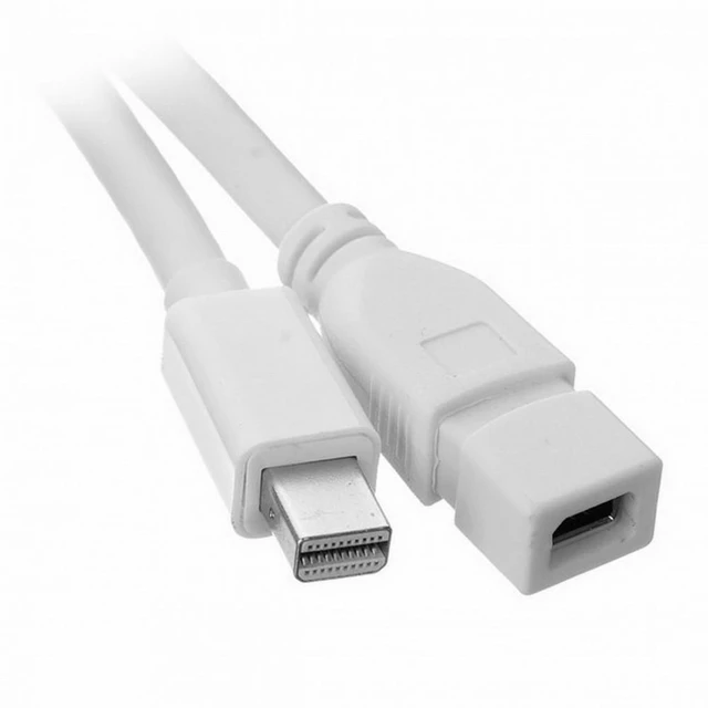 Alt view image 7 of 7 - Mini DisplayPort Male to Mini DP Female Extension Cable 1.8m 6ft 180cm White for Any mDP Connection Not Compatible with Thunderbolt