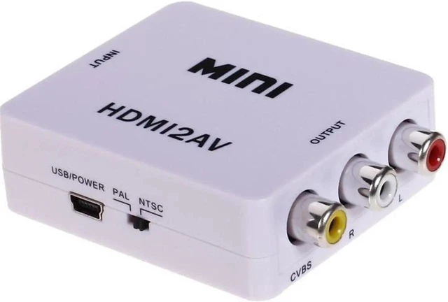 Main image of 1080P Mini HDMI to RCA Converter HDMI to CVBS AV Composite Audio Video Adapter NTSC PAL Plug and Play Digital Analog Signal Converter with Stable Output for HDTV and Old TV