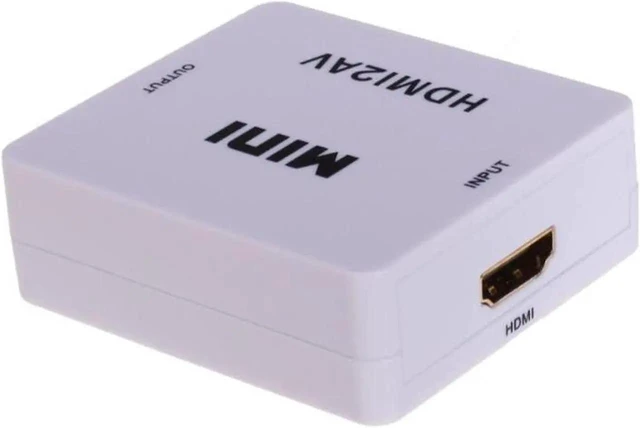 Alt view image 4 of 7 - 1080P Mini HDMI to RCA Converter HDMI to CVBS AV Composite Audio Video Adapter NTSC PAL Plug and Play Digital Analog Signal Converter with Stable Output for HDTV and Old TV