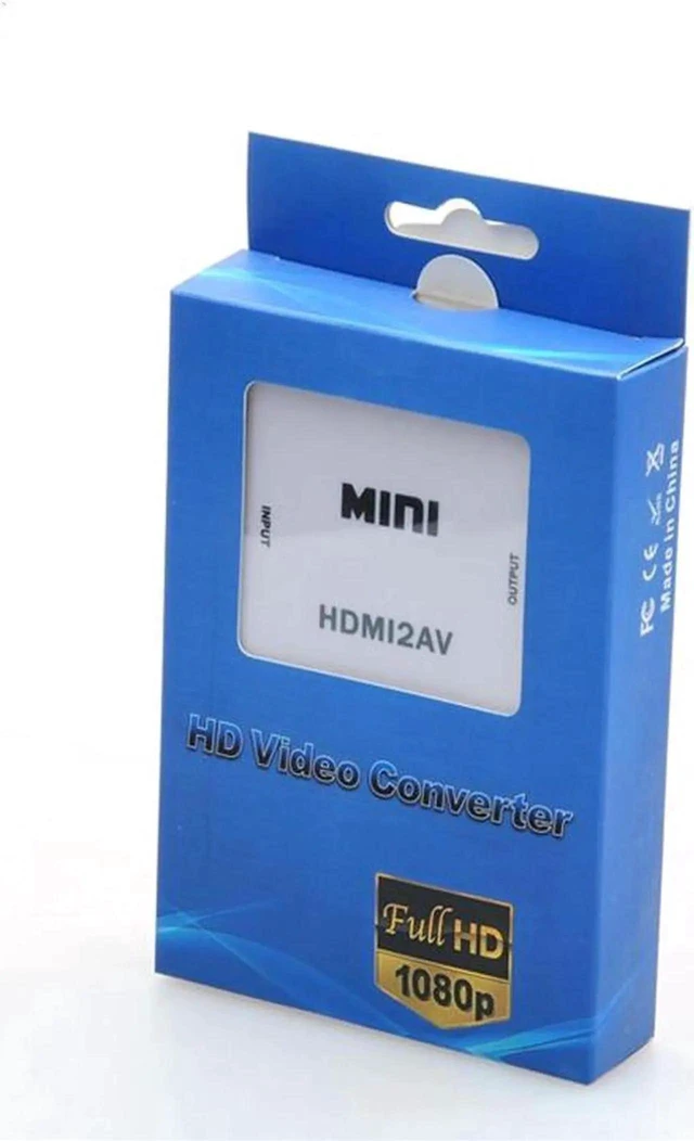 Alt view image 6 of 7 - 1080P Mini HDMI to RCA Converter HDMI to CVBS AV Composite Audio Video Adapter NTSC PAL Plug and Play Digital Analog Signal Converter with Stable Output for HDTV and Old TV