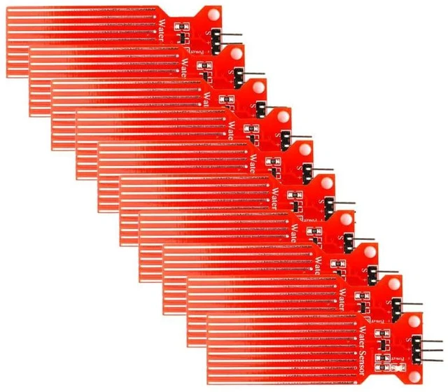 Main image of 10Pcs Water Level Sensor Module Analog Liquid Level Detection Board Water Droplet Depth Detection 35V Less Than 20mA 40mm x 16mm Sensing Area FR4 Double-Sided Tin-Plated 3.0mm Mounting Hole