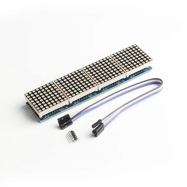 Main image of 1Pc MAX7219 4-in-1 8x8 Common-Cathode LED Dot Matrix Display Module Serial Input Output 5V Cascadable Brightness Control 132x33x13 mm for MCU DIY Electronics Projects Scrolling Text