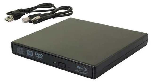 Main image of Black Slim External USB Blu-Ray Player DVD RW Laptop Burner Drive CD DVD Disc Reader USB 2.0 Super Multi Portable Drive Powered for Laptop Desktop PC Mac Computer 1 Pack