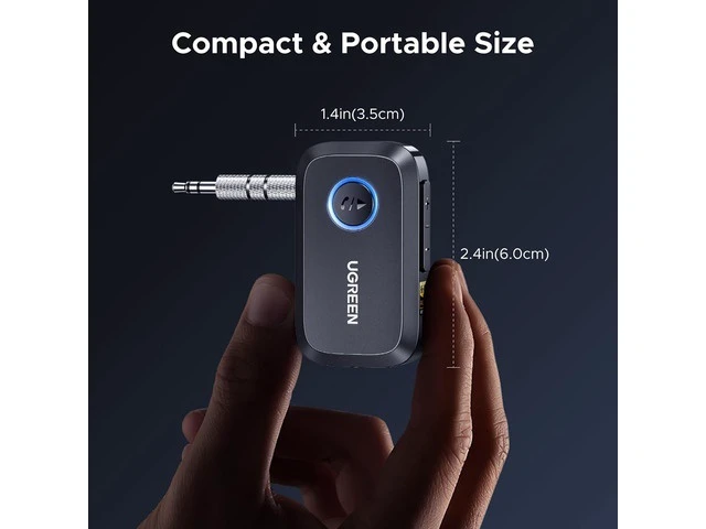 Alt view image 14 of 14 - Bluetooth 6.0 Receiver for Car with LDAC AI Noise Cancelling 3.5mm AUX Bluetooth Car Adapter Hi-Res Wireless Audio Receiver for Home Stereo/Wired Speaker with Hands-Free Call 15H Battery Life