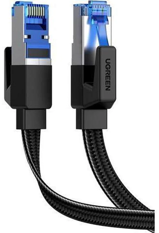 Main image of Cat 8 Ethernet Internet Cable 40Gbps 2000Mhz High Speed 26AWG RJ45 Shielded Braided Flat Network Cord Indoor LAN Cables 15FT Compatible for PC PS5 Xbox Modem