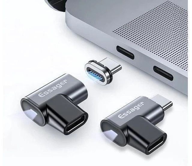 Main image of 2Pack USB C Magnetic Adapter 24 Pins Type C Magnetic Connector PD 100W USB 3.1 Gen2x2 20Gbps Data Transfer 4K Video Output at 60Hz Fast Charging 24K Gold-Plated for Type C Devices