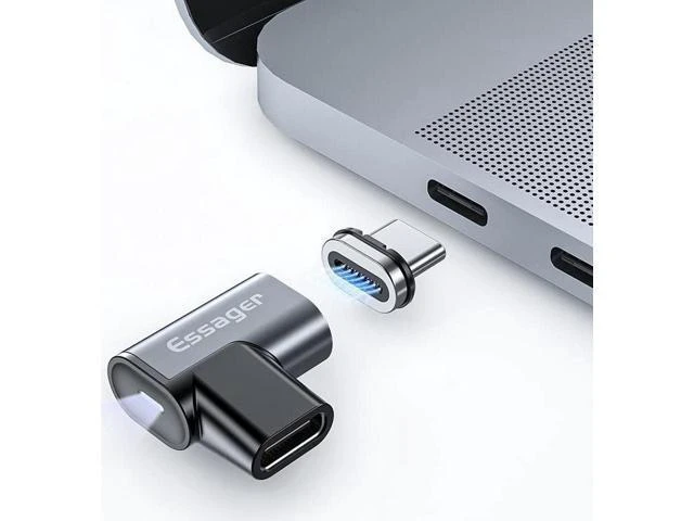 Alt view image 2 of 7 - 2Pack USB C Magnetic Adapter 24 Pins Type C Magnetic Connector PD 100W USB 3.1 Gen2x2 20Gbps Data Transfer 4K Video Output at 60Hz Fast Charging 24K Gold-Plated for Type C Devices
