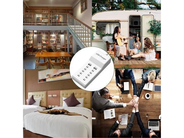 Alt view image 7 of 7 - 12 Ports USB-C Charger USB Charging Station 60W MultiPort Charger 10 USBC at 5V/2.4A+2 USBA at 5V/3.1A Simultaneous Charging Desktop Compatible with iPhone iPad Samsung Google Watch Headphones