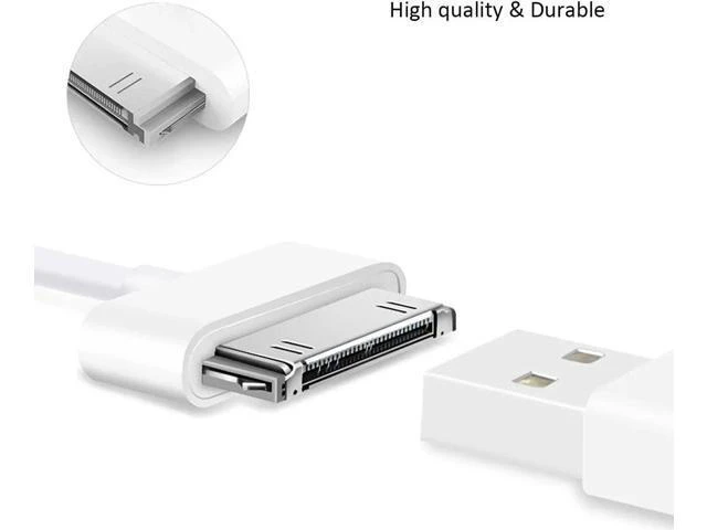 Alt view image 2 of 7 - 30-Pin Charger Cable USB Fast Charge & Sync Charging Cord Compatible with iPhone 4 4S 3GS iPad 1st 2nd 3rd Generation Durable Extra Strong Ultra-Resistant for Legacy Devices 3.3 Feet 1-Pack