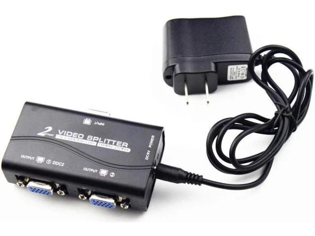 Alt view image 5 of 6 - 1X2 VGA Splitter 1 Input 2 Output 2 Port High Resolution Video Splitter HUB 250MHz 1920x1440@60Hz DDC DDC2 DDC2B Compatible 100ft/30m Transmission 3 Daisy Chained for Computer Monitors