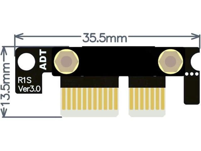 Alt view image 2 of 2 - R11SL-TL PCIe 3.0 x1 to x1 Extension Cable Dual 90Degree Right Angle PCI Express 1x Riser Card Ribbon Extender 8G/BPS High Speed EMI Shielding 15CM for Sound Network Cards
