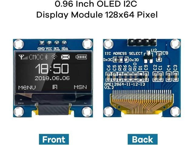 Alt view image 3 of 7 - 0.96-inch OLED I2C IIC Display Module 12864 128x64 Pixels SSD1306 Mini Self-Luminous OLED Screen Board 3.3-5V DC 0.04W/0.08W 160° Viewing Angle 2 I/O Ports for Raspberry Pi White 5 pcs