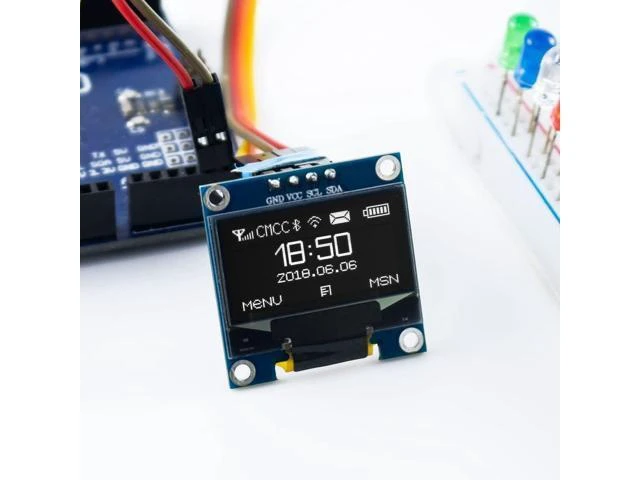 Alt view image 5 of 7 - 0.96-inch OLED I2C IIC Display Module 12864 128x64 Pixels SSD1306 Mini Self-Luminous OLED Screen Board 3.3-5V DC 0.04W/0.08W 160° Viewing Angle 2 I/O Ports for Raspberry Pi White 5 pcs
