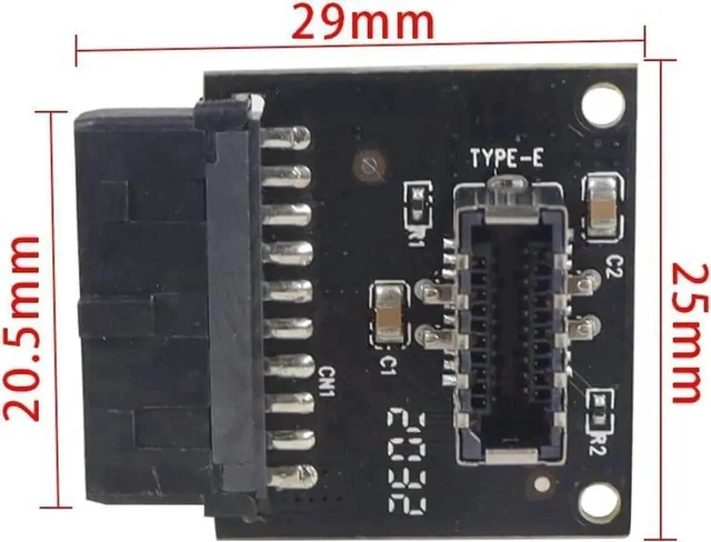 Alt view image 4 of 5 - USB 3.1 Front Panel Socket to USB 3.0 20Pin Header Cable 20P Type-E Connector Adapter for ASUS PC Motherboard Plug and Play Internal Front Panel Connection Black 1 Pack