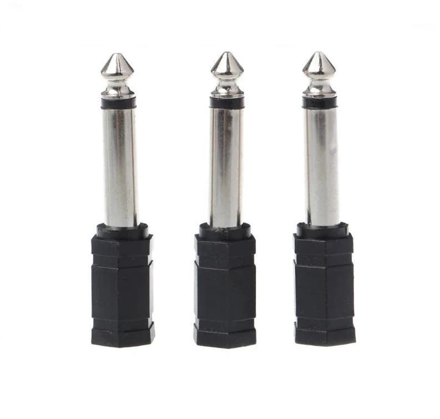 Main image of 6.35mm 1/4" Mono Plug to 1/8" 3.5mm Female Jack Audio Converter Adapter 3 Pcs