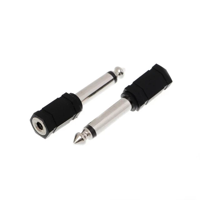 Alt view image 2 of 4 - 6.35mm 1/4" Mono Plug to 1/8" 3.5mm Female Jack Audio Converter Adapter 3 Pcs