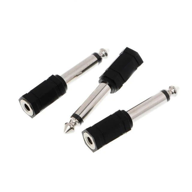 Alt view image 4 of 4 - 6.35mm 1/4" Mono Plug to 1/8" 3.5mm Female Jack Audio Converter Adapter 3 Pcs