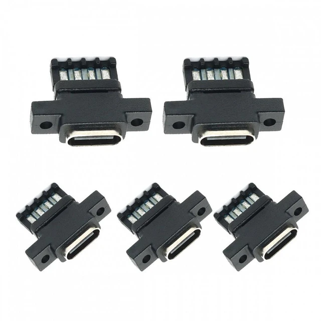 Main image of 5pcs/set DIY OEM Type-C Female Socket Connector to 6Pin PCBA Pinout Vertical Screw Mount DC 5V/20V PD Power USB 2.0 480Mbps 65W Max Reversible Plug Orientation for Cabinet Devices