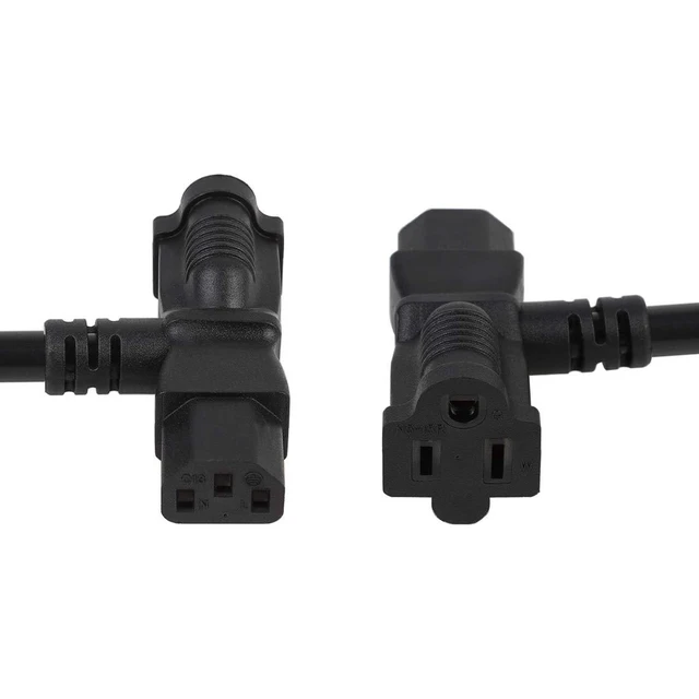 Alt view image 5 of 5 - Nema 5-15P Male to C13 and Nema 5-15R Piggyback Power Cord AC Power Cable UL CUL Certified SJT 14AWG 3C 15A 125V Pure Copper for Audio DJ Use 2 Feet/0.6M Pack of 2