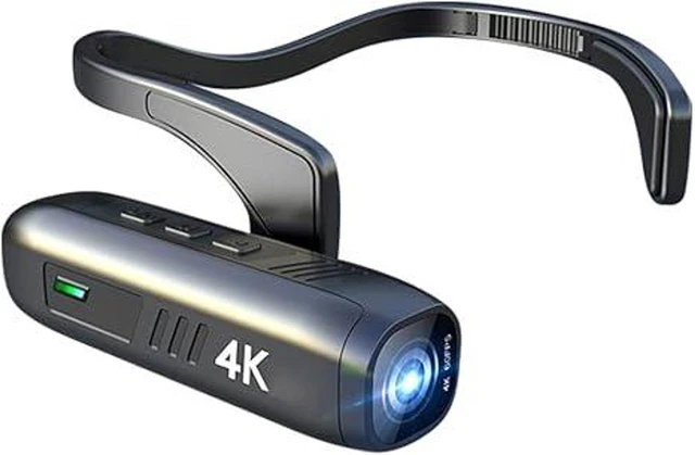 Main image of 4K 30FPS Head-Mounted Wearable Video Camera WiFi Camcorder and Webcam 120° Wide Angle Lens EIS 2.0 Anti-Shake APP Control 2200mA Battery USB-C 8GB-512GB TF Card Support for Vlog Recording