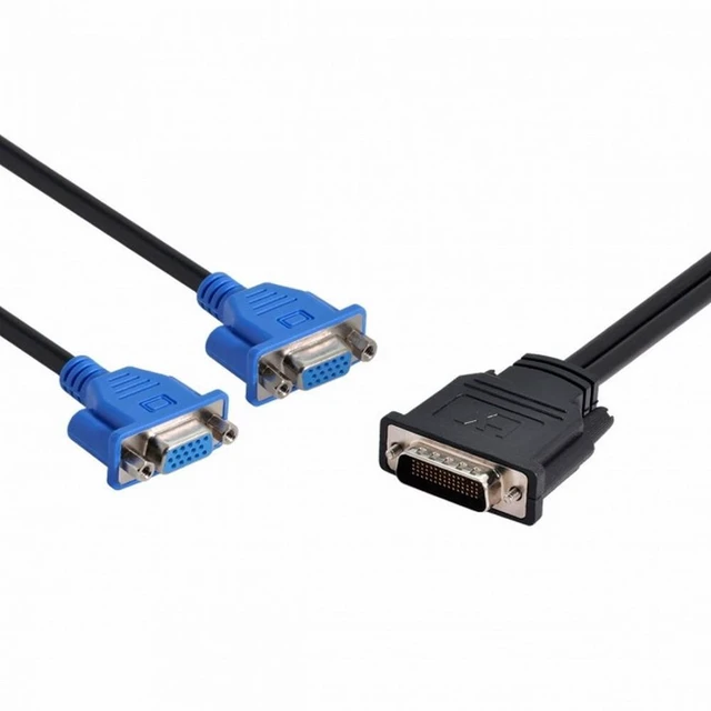 Alt view image 6 of 7 - DMS-59pin Male to Dual 15Pin VGA RGB Female Splitter Extension Cable 1920 x 1200p 1080p 10.8Gbps Video Adapter for PC Graphics Card Dual Monitor Split Screen Display Home Office Workstation