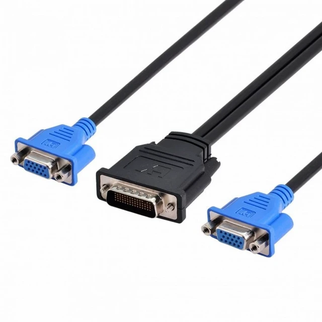 Alt view image 7 of 7 - DMS-59pin Male to Dual 15Pin VGA RGB Female Splitter Extension Cable 1920 x 1200p 1080p 10.8Gbps Video Adapter for PC Graphics Card Dual Monitor Split Screen Display Home Office Workstation