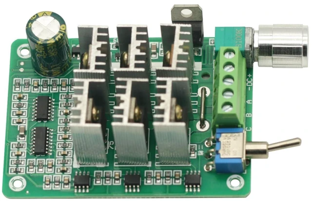 Alt view image 2 of 5 - BLDC Motor Speed Controller 15A DC 5-36V Three-Phase Sensorless Brushless Controller Bidirectional Forward Reverse 0-100% Potentiometer Control 100K Switch Knob 12V 24V 1 Pack
