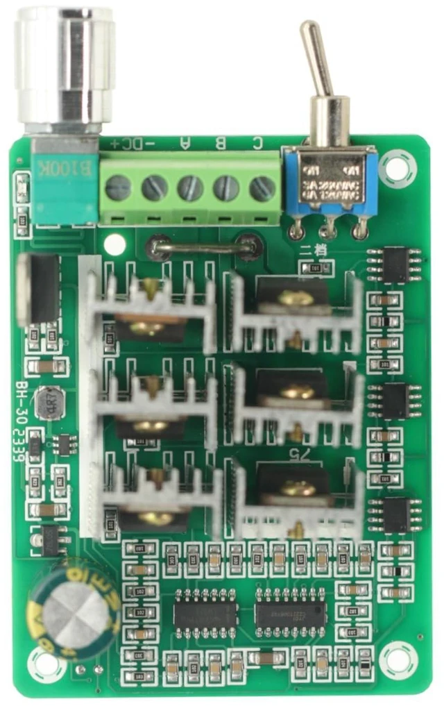 Alt view image 4 of 5 - BLDC Motor Speed Controller 15A DC 5-36V Three-Phase Sensorless Brushless Controller Bidirectional Forward Reverse 0-100% Potentiometer Control 100K Switch Knob 12V 24V 1 Pack