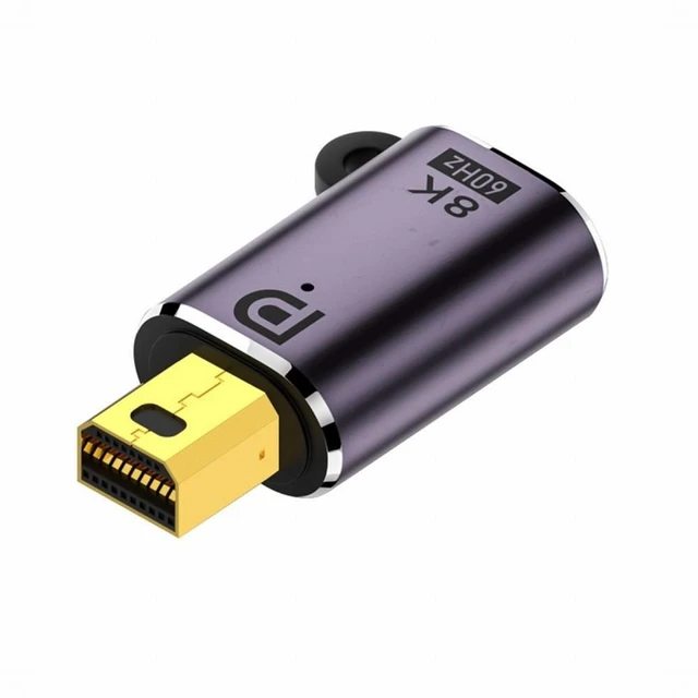 Alt view image 2 of 7 - Mini DisplayPort 1.4 Male to Mini DP Female Adapter 8K 60Hz 7680 x 4320 4K 144Hz UHD HDR 32.4Gbps High Speed Video Adapter for Audio and Video Transmission PC Laptop Monitor