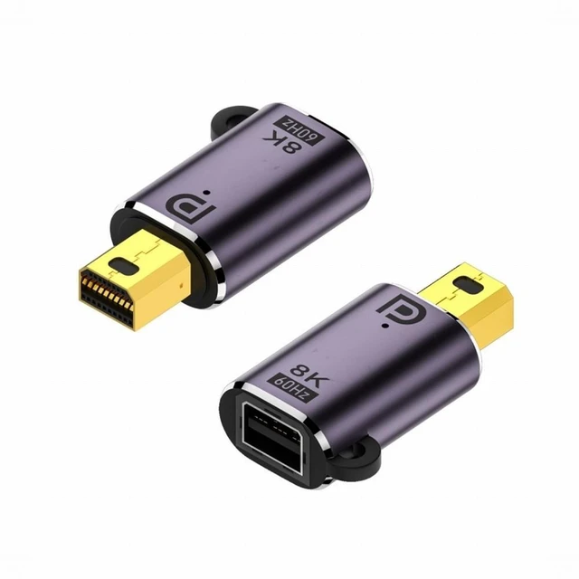 Alt view image 3 of 7 - Mini DisplayPort 1.4 Male to Mini DP Female Adapter 8K 60Hz 7680 x 4320 4K 144Hz UHD HDR 32.4Gbps High Speed Video Adapter for Audio and Video Transmission PC Laptop Monitor