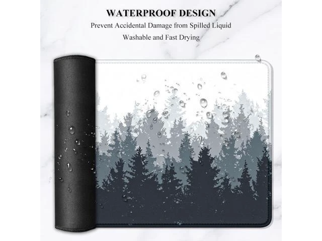 Alt view image 6 of 7 - Large XXL Gaming Mouse Pad Desk Mat Extended Long Desktop Mousepad and Desk Pad for Keyboard and Mice Thin Profile Surface for Desktop Black White Forest 31.5 x 11.8 Inch