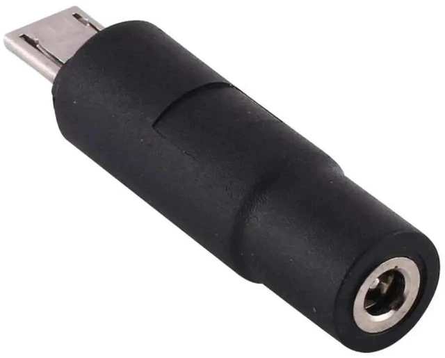Main image of 3.5x1.35mm DC Female to Micro USB Male Power Adapter Plug Connector 10 Pack DC Power Conversion Adapter for Micro USB Devices Compact Insulated Plastic Housing for Backup Charging