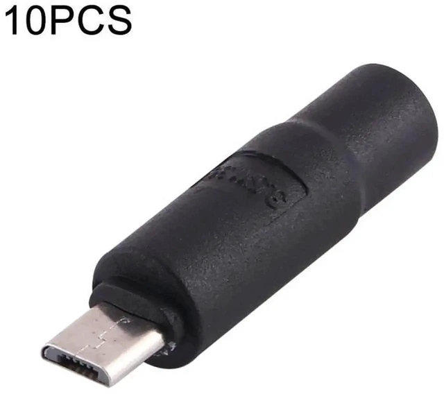 Alt view image 3 of 4 - 3.5x1.35mm DC Female to Micro USB Male Power Adapter Plug Connector 10 Pack DC Power Conversion Adapter for Micro USB Devices Compact Insulated Plastic Housing for Backup Charging