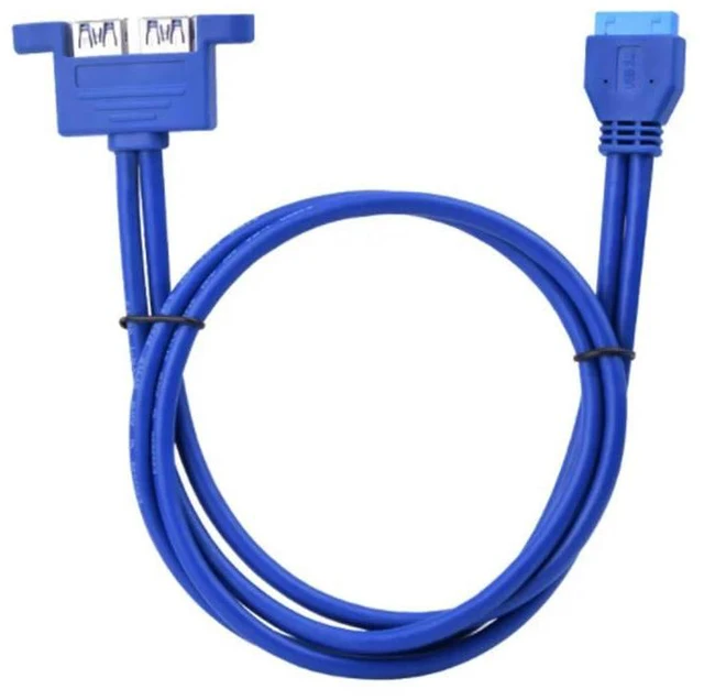 Main image of PC Mainboard 20 Pin to Dual USB 3.0 Port Panel Bracket Extension Cable Motherboard 2-Port USB 3.0 Express Extension Cable Mainboard Panel Cable 30cm