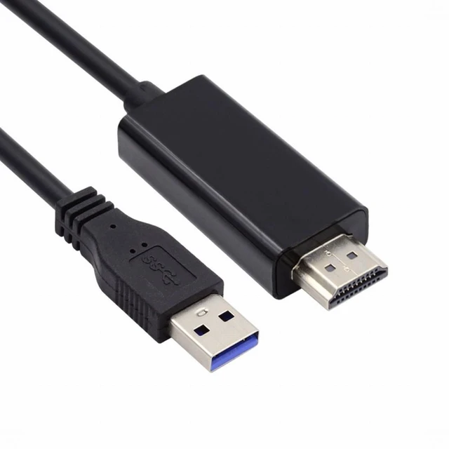 Main image of USB3.0 Male to HDMI Male Cable Converter Adapter USB Source to HDMI Video Output 1080P@60Hz Extended or Mirrored Display for Windows Laptop PC Projector Monitor 1.8m Not for 4K/8K