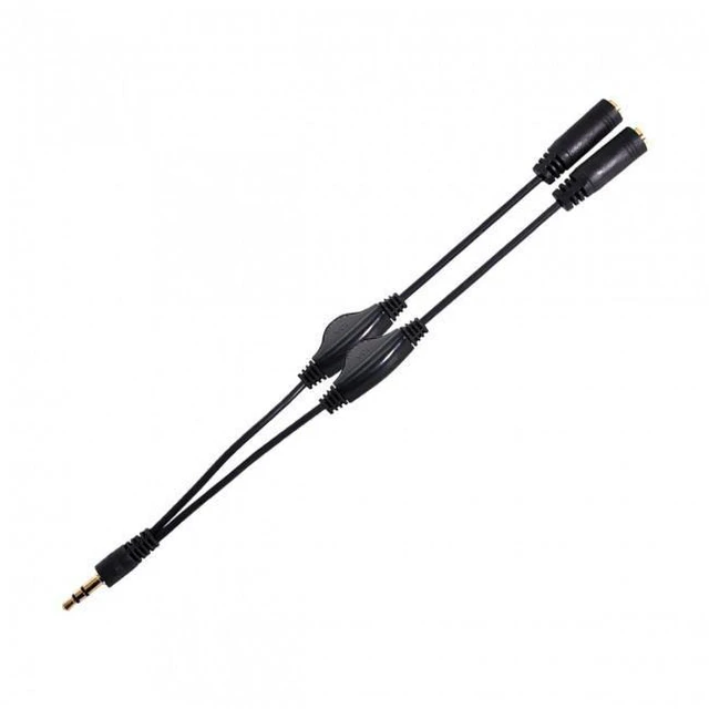 Main image of 3.5mm Stereo Audio Y Splitter Cable 1 Male to 2 Female Headphone Adapter with Dual-Independent Volume Control Switch Two-Headphone Sharing for Standard Stereo Sockets and Portable Media Players