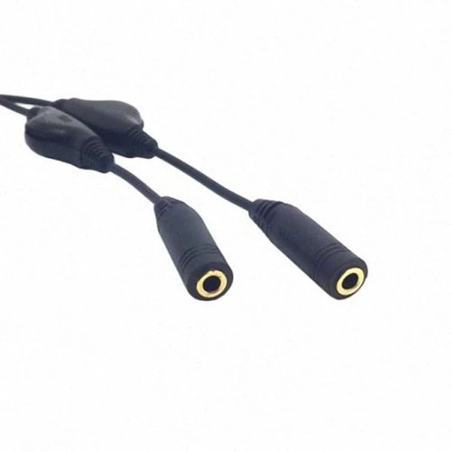 Alt view image 5 of 7 - 3.5mm Stereo Audio Y Splitter Cable 1 Male to 2 Female Headphone Adapter with Dual-Independent Volume Control Switch Two-Headphone Sharing for Standard Stereo Sockets and Portable Media Players