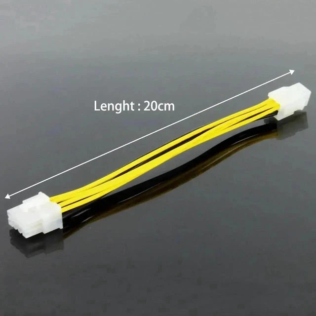Alt view image 5 of 6 - ATX 4 Pin Female to 8 Pin Male EPS Power Adapter Cable Motherboard CPU Power Extension Cord for Desktop PC Assembly Replacement and Hardware Upgrades Solid Connectors Flexible Cord Plug and Play