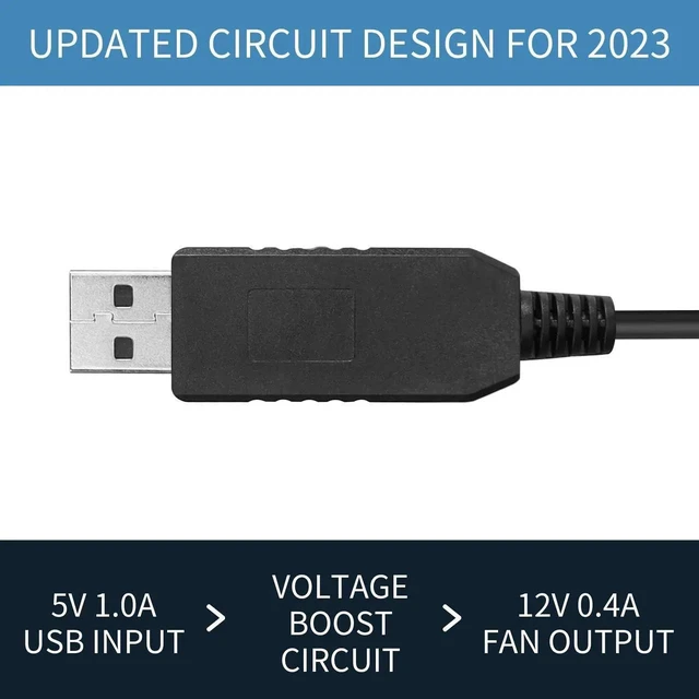 Alt view image 5 of 7 - USB to Molex 12V Step-Up Power Cable 30CM/11.8 Inch USB-A to 4-Pin Molex Fan Adapter Cord 5V to 12V Converter for PC Case Cooling Fans ITX Builds and Equipment Enclosures 2-Pack
