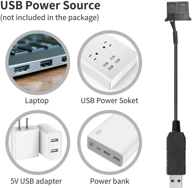 Alt view image 6 of 7 - USB to Molex 12V Step-Up Power Cable 30CM/11.8 Inch USB-A to 4-Pin Molex Fan Adapter Cord 5V to 12V Converter for PC Case Cooling Fans ITX Builds and Equipment Enclosures 2-Pack