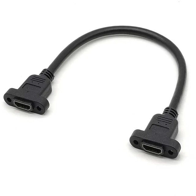Main image of HDMI Female-to-Female Adapter Coupler Extension Cable Data Transfer Connector High Speed Straight Connectors 1080p 4K Audio Video Support with Screws 30CM