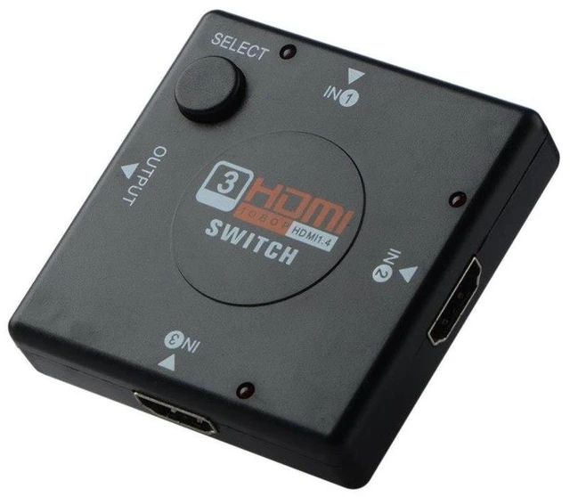 Alt view image 4 of 6 - 1080P HD HDMI Switch Mini HDMI Switcher 3 Interface HD Video Switch 1 Interface Converter with Multichannel Audio P0