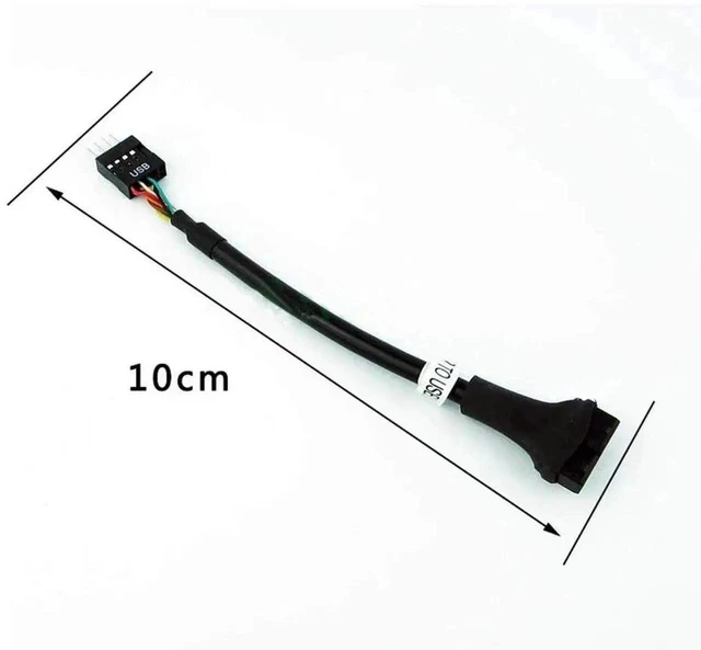 Alt view image 3 of 4 - 20 Pin USB 3.0 Header to 9 Pin USB 2.0 Female to Female Adapter Cable Internal Motherboard Connection Converter Wire for Desktop PC Assembly