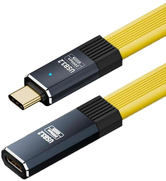 Main image of USB4 Type-C Male to Female Extension Cable 80CM Slim Flat FPC Design 20Gbps Data Transfer 100W PD Charging 8K/5K Video Thunderbolt 3/4 Compatible for MacBook and Windows