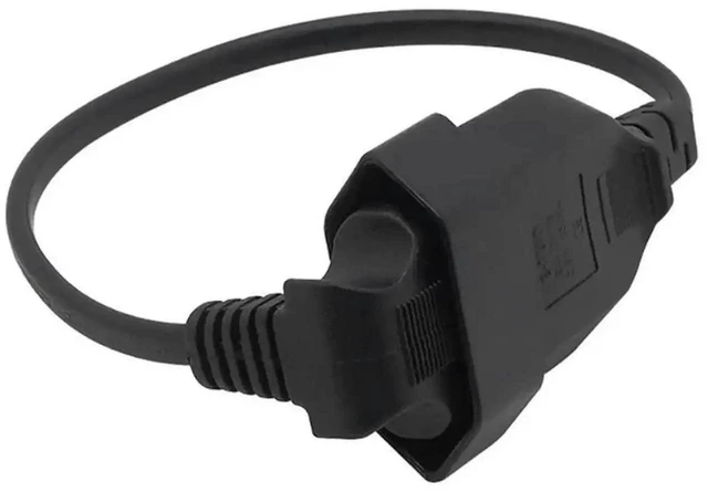 Alt view image 2 of 3 - EU 2-Pin Power Extension Cable 90-Degree Right-Angle Euro Male Plug to Female Socket Cord 0.3m Short European Mains Power Lead for PC PDU Server Cabinet and Desktop Wiring