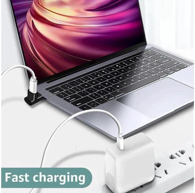 Alt view image 2 of 7 - USB-C Male to Female 90° Right Angle Adapter 4-Way L/U/D/R Type-C Elbow Port Extension Connector for Data Sync and PD Fast Charging in Tight Spaces 2 Pack