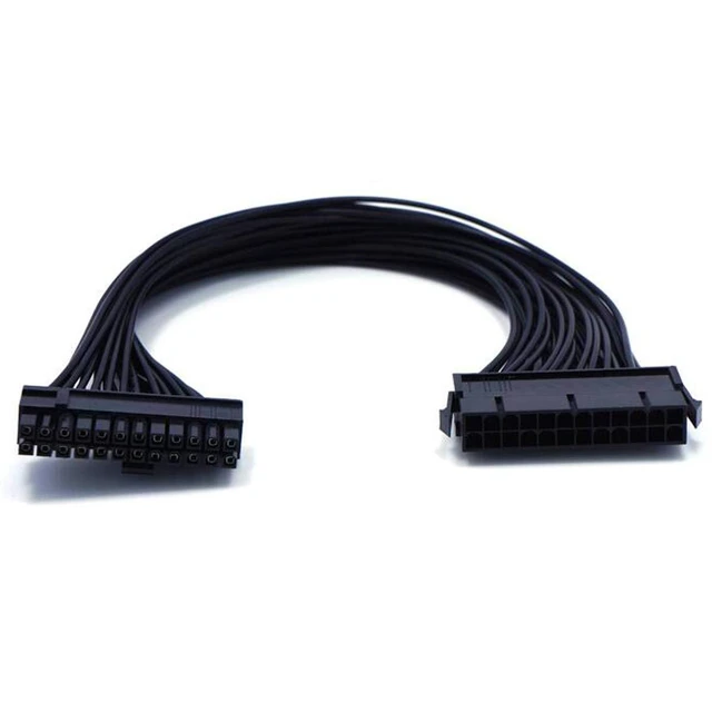 Alt view image 2 of 6 - ATX 24 Pin Motherboard Power Extension Cable Internal PC PSU Male to Female Connector 12.6 Inches / 32cm Secure Clip Latch Removable Cable Ties for Power Supply to Motherboard Connections